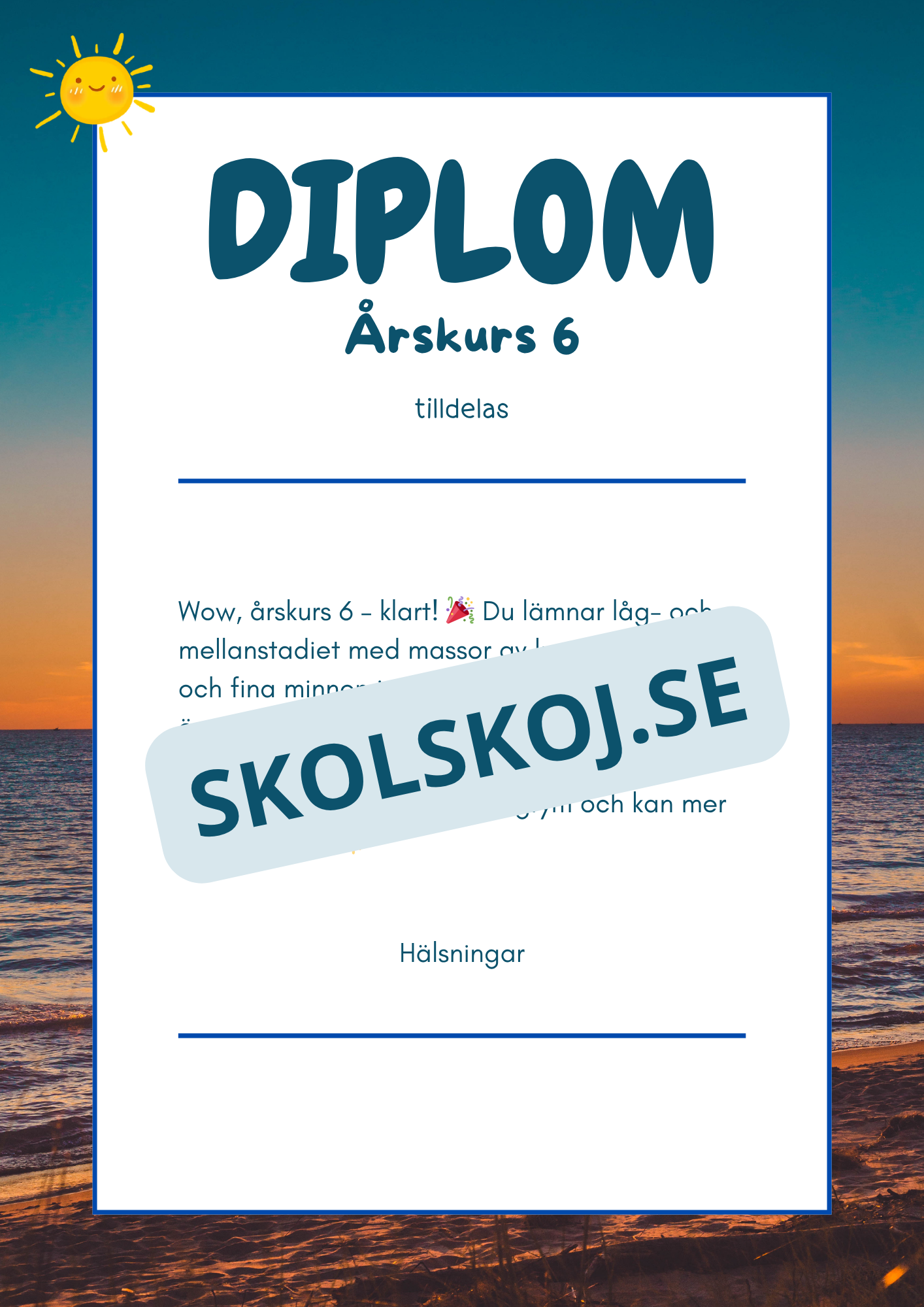 Diplom årskurs 1 - årskurs 6