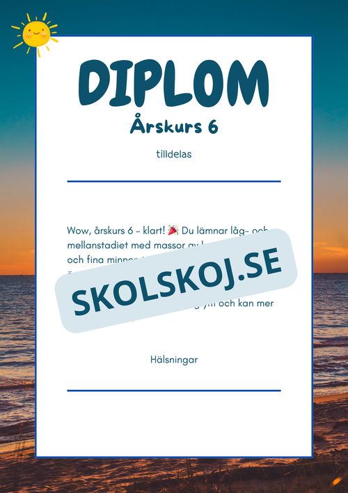 Diplom årskurs 1 - årskurs 6
