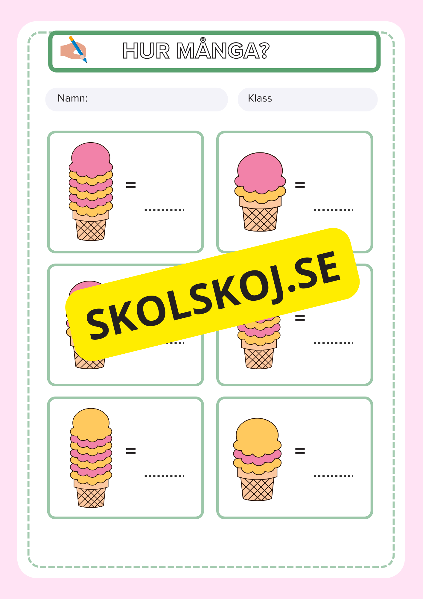 Hur många - Fsk - Årskurs 1