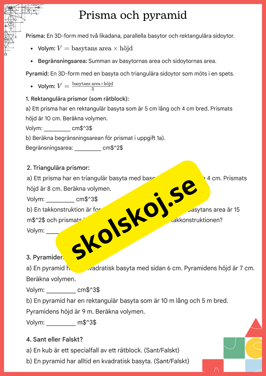Geometrikollen - Årskurs 7 - 9