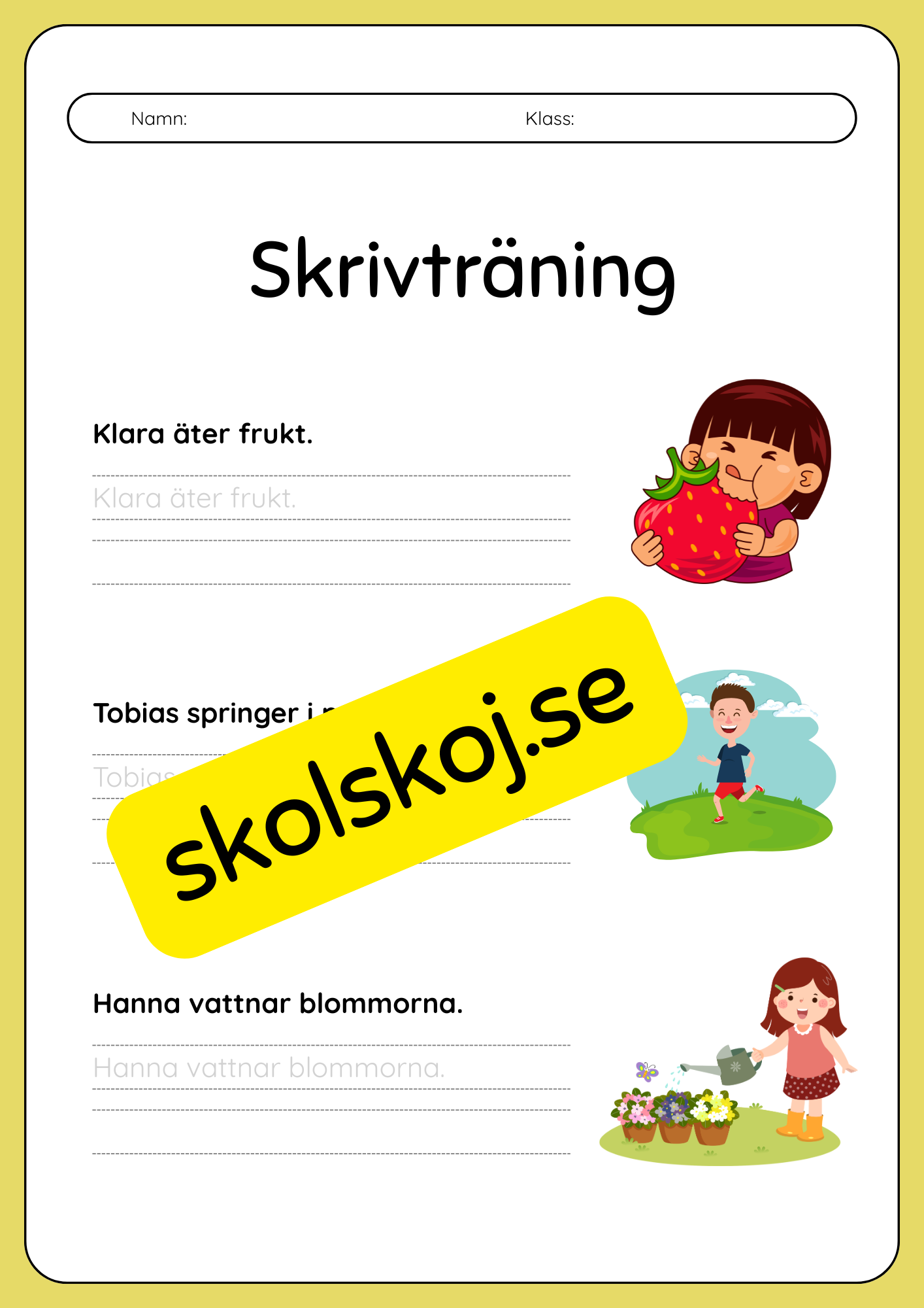 Häfte - Skrivträning