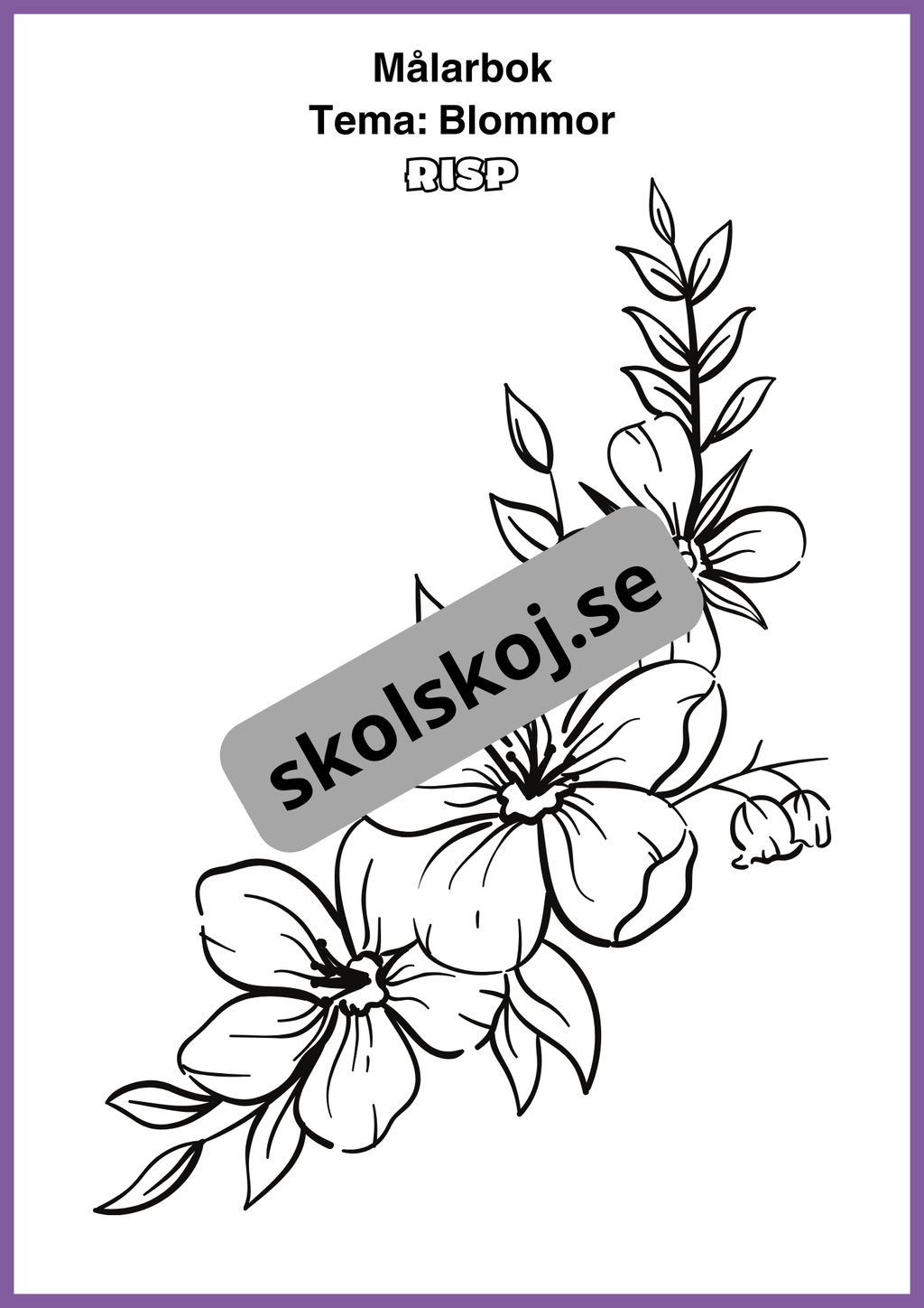 Målarbok - Tema blommor