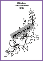 Målarbok - Tema blommor