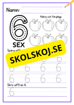Skriv och färglägg siffror - Häfte - 1 - 10