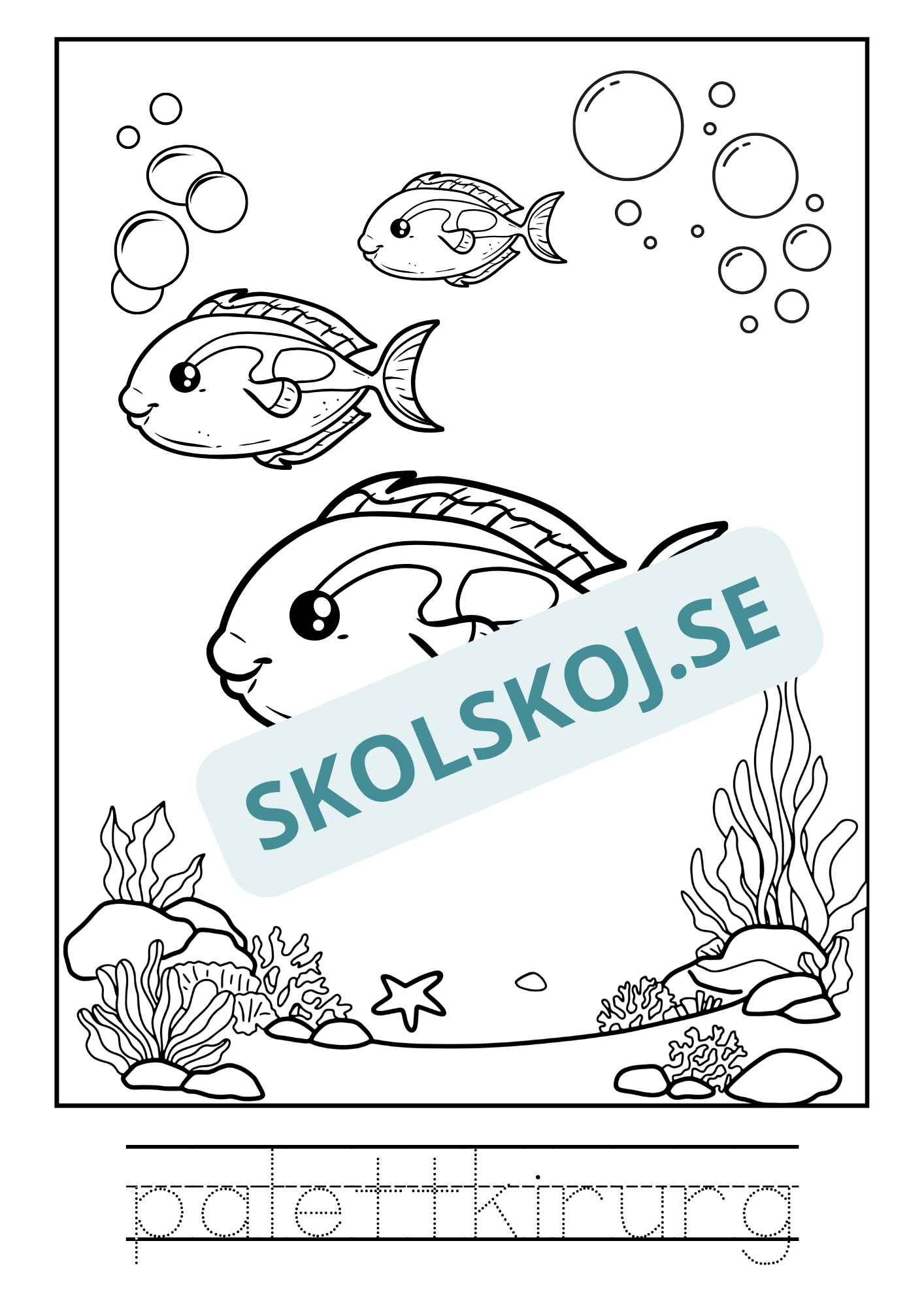 Kompisar i havet - Målarbok