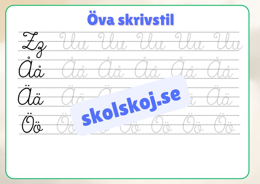 Öva skrivstil - Häfte