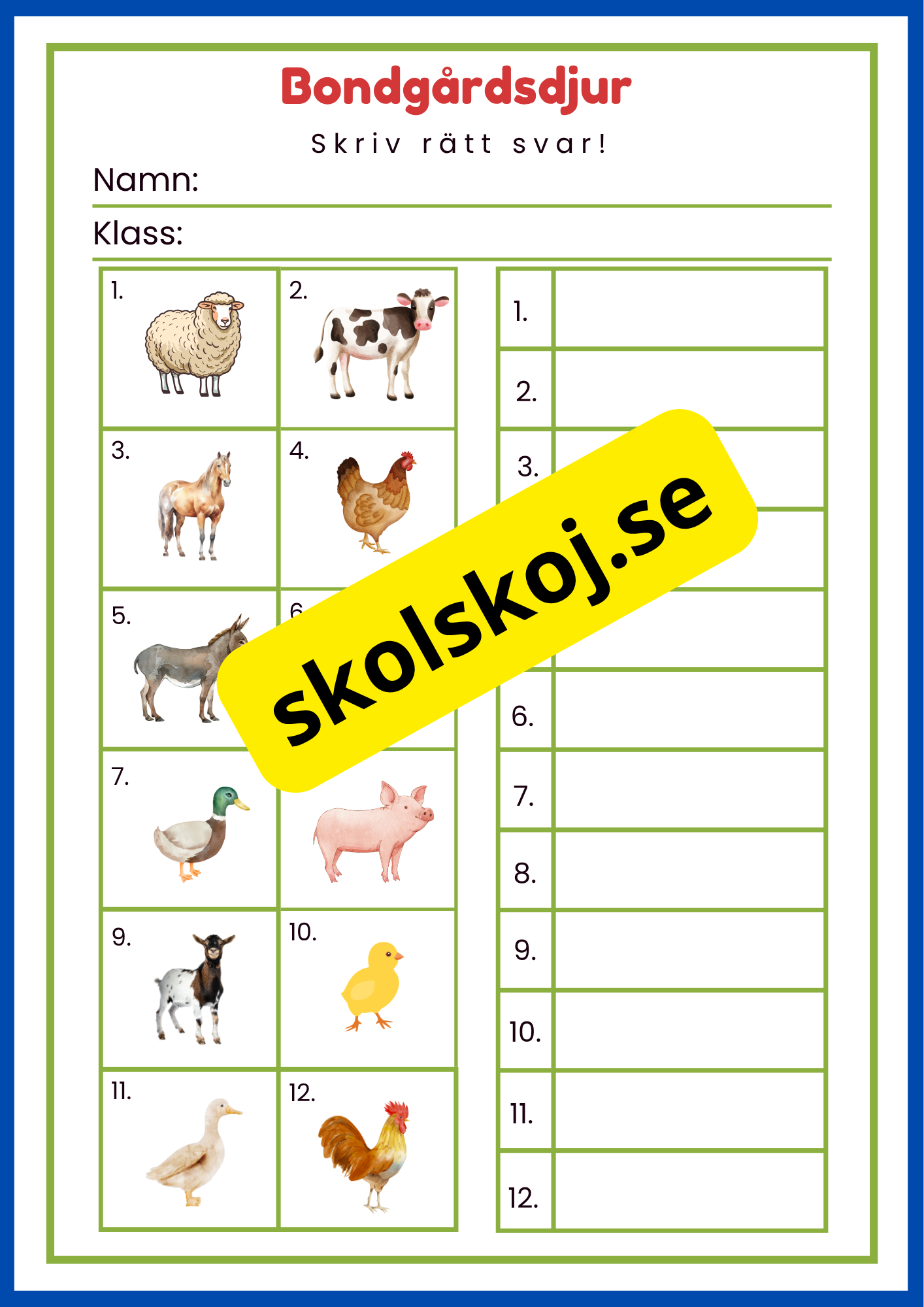 Jag lär mig skriva djur