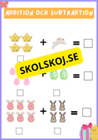 Addition och subtraktion - Tema påsk