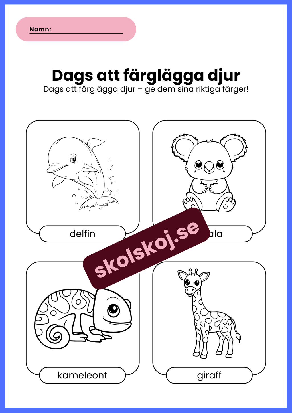 Dags att färglägga djur