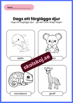 Dags att färglägga djur