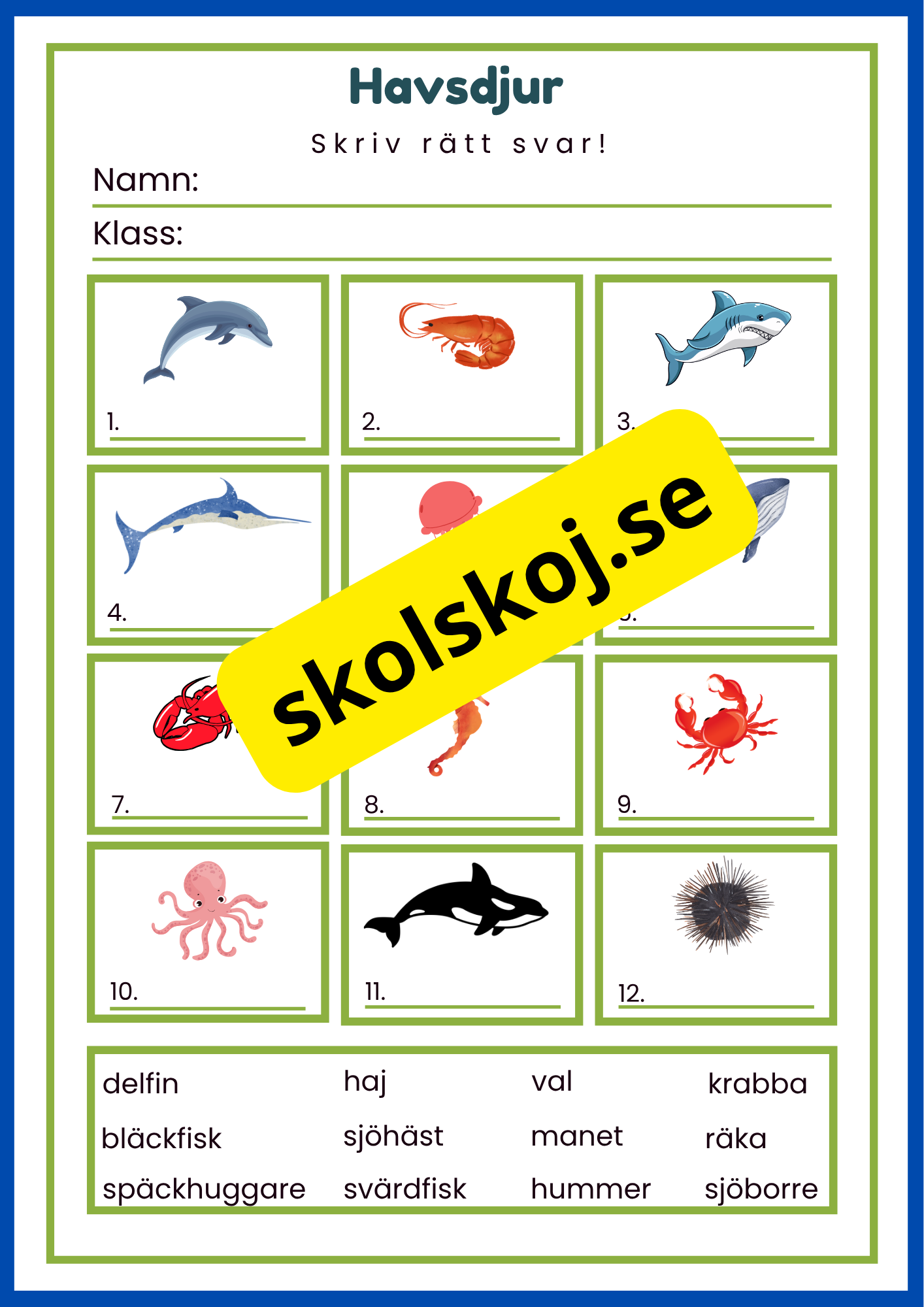 Jag lär mig skriva djur