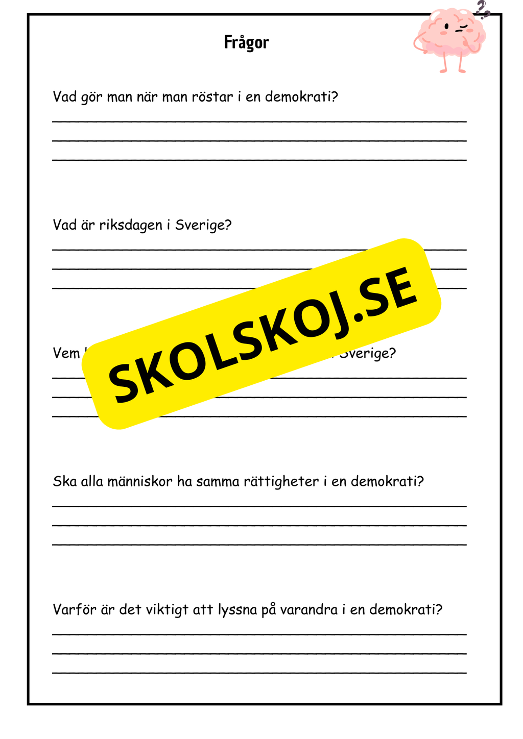 Vad är demokrati? - Årskurs 4 - 6 (18 sidor)