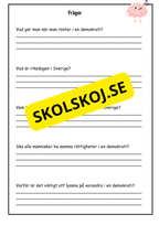 Vad är demokrati? - Årskurs 4 - 6 (18 sidor)