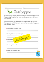 Enkel läsförståelse - Tema insekter