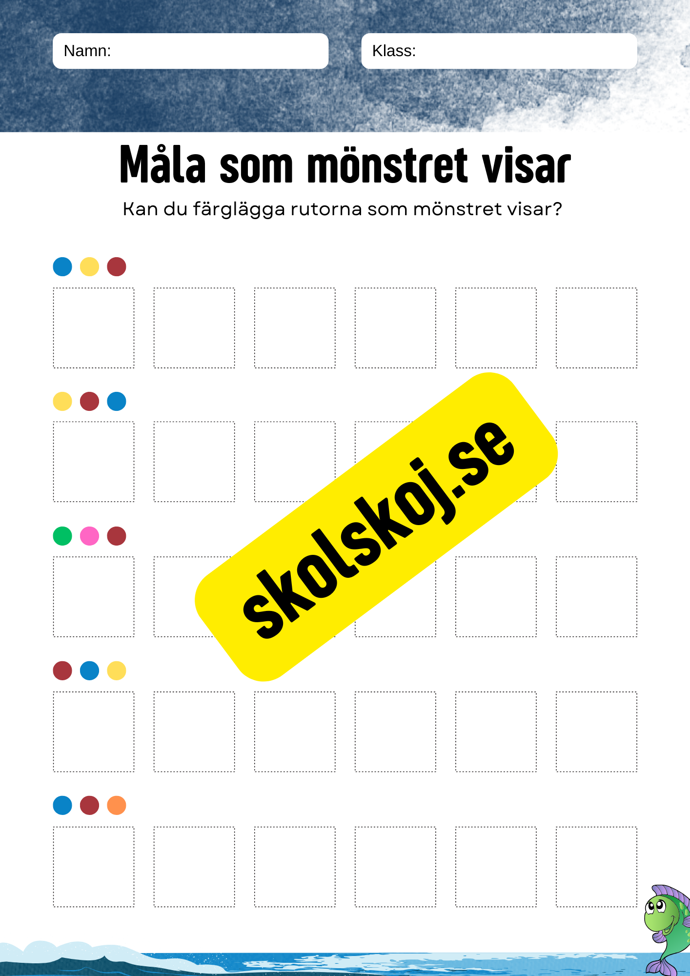 Måla som mönstret visar
