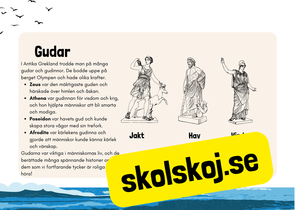 Antika Grekland - Fakta + frågor - Årskurs 4 - 9