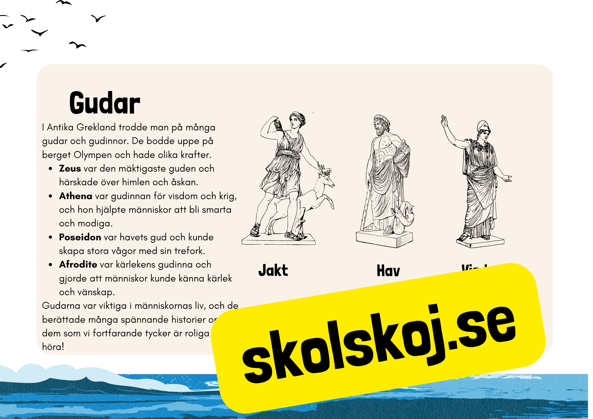 Antika Grekland - Fakta + frågor - Årskurs 4 - 9