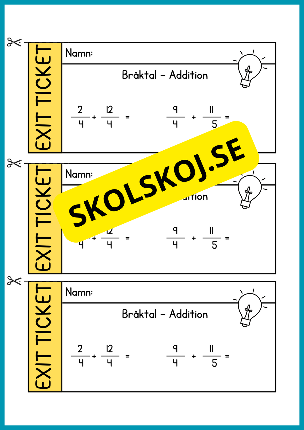 Exit ticket - Årskurs 4 - 5