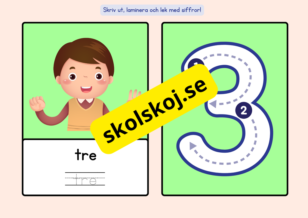Sifferkort - A5 storlek