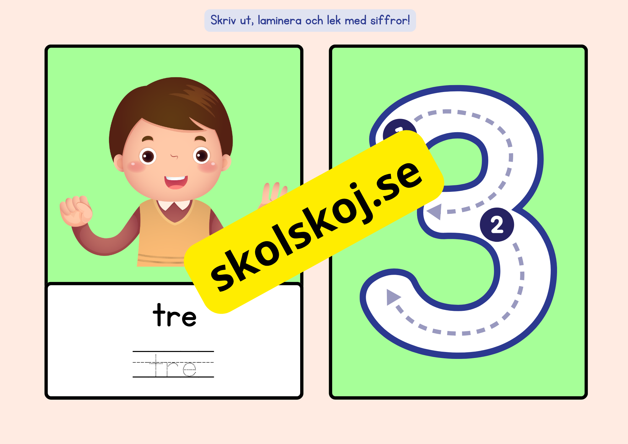 Sifferkort - A5 storlek