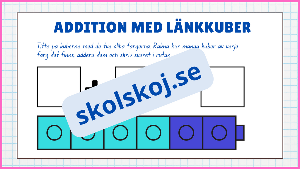 Addition med länkkuber - Enkel addition