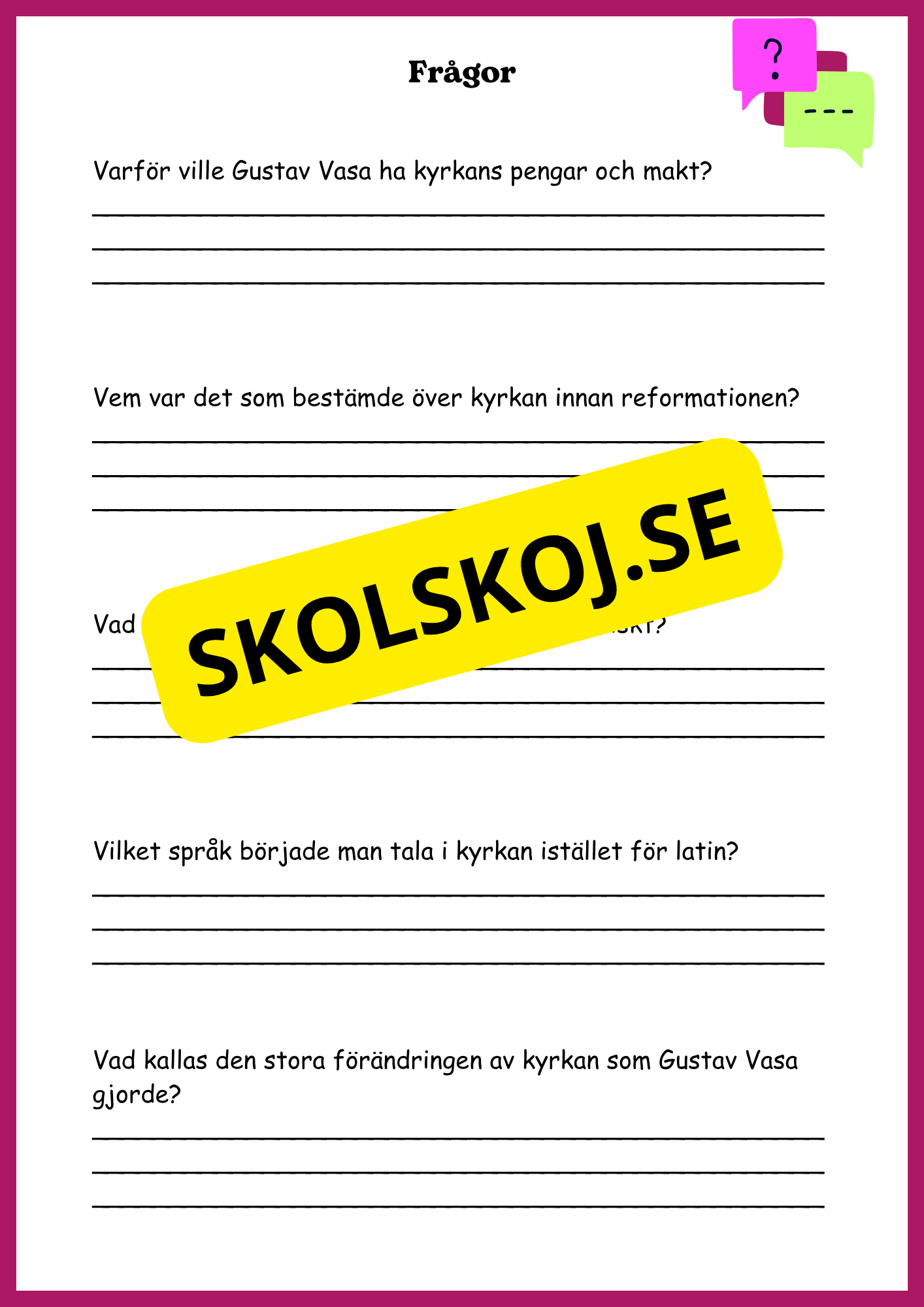Vasatiden - Kungar, krig och vardagsliv - Årskurs 4 - 6