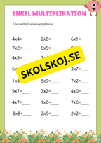 Enkel multiplikation - Häfte - Tema monster