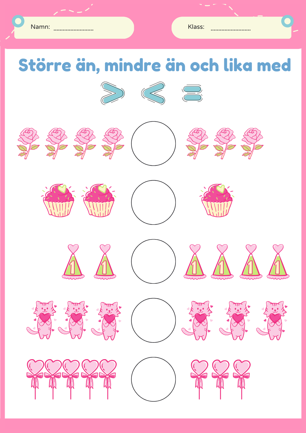 Större än, mindre än och lika med - Häfte
