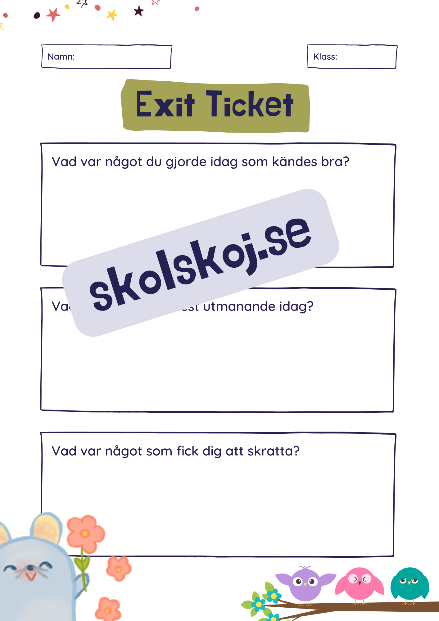 Exit ticket - 8 sidor