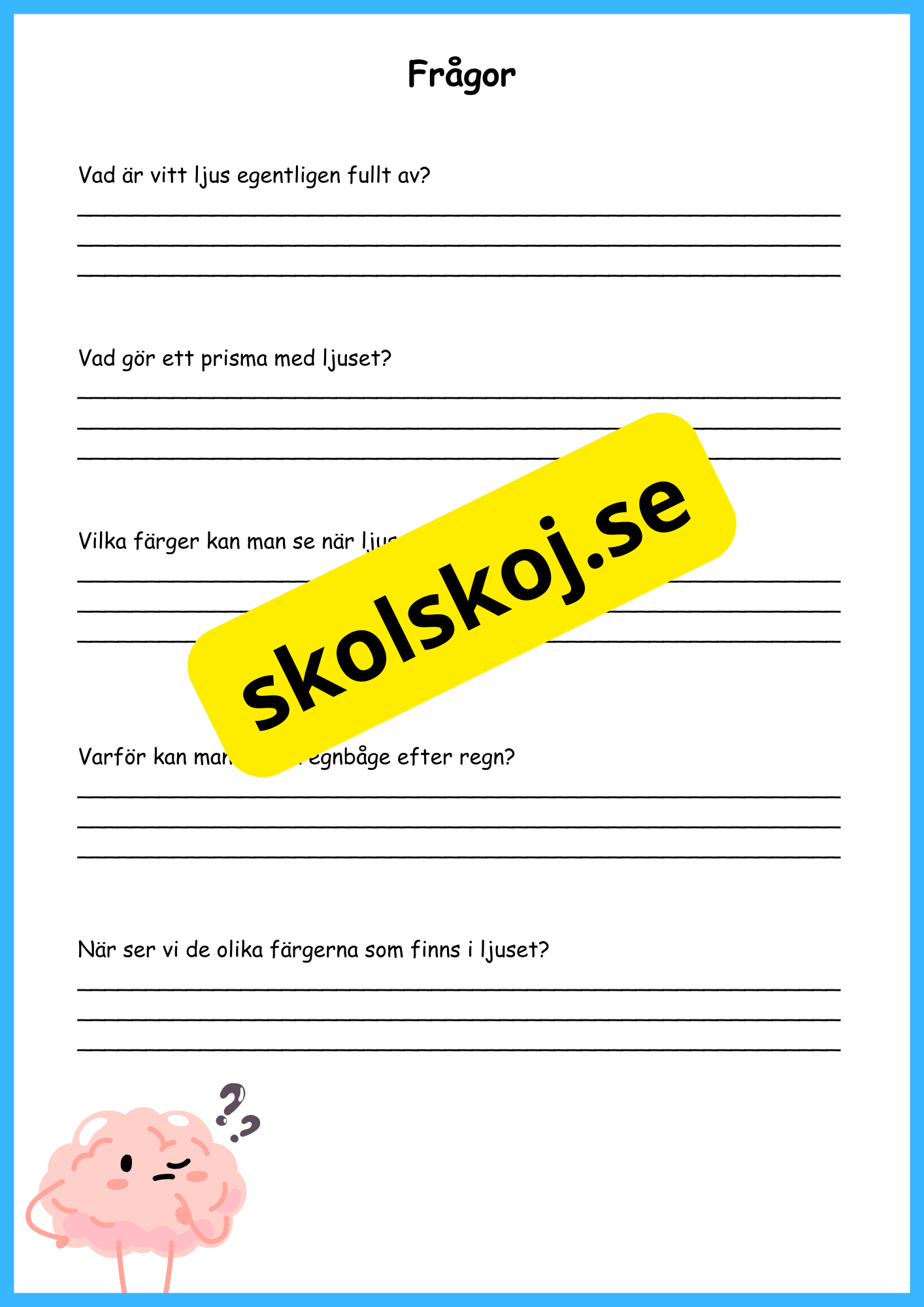 Ljusets hemligheter - Faktatext + frågor och experiment - Årskurs 4 - 6