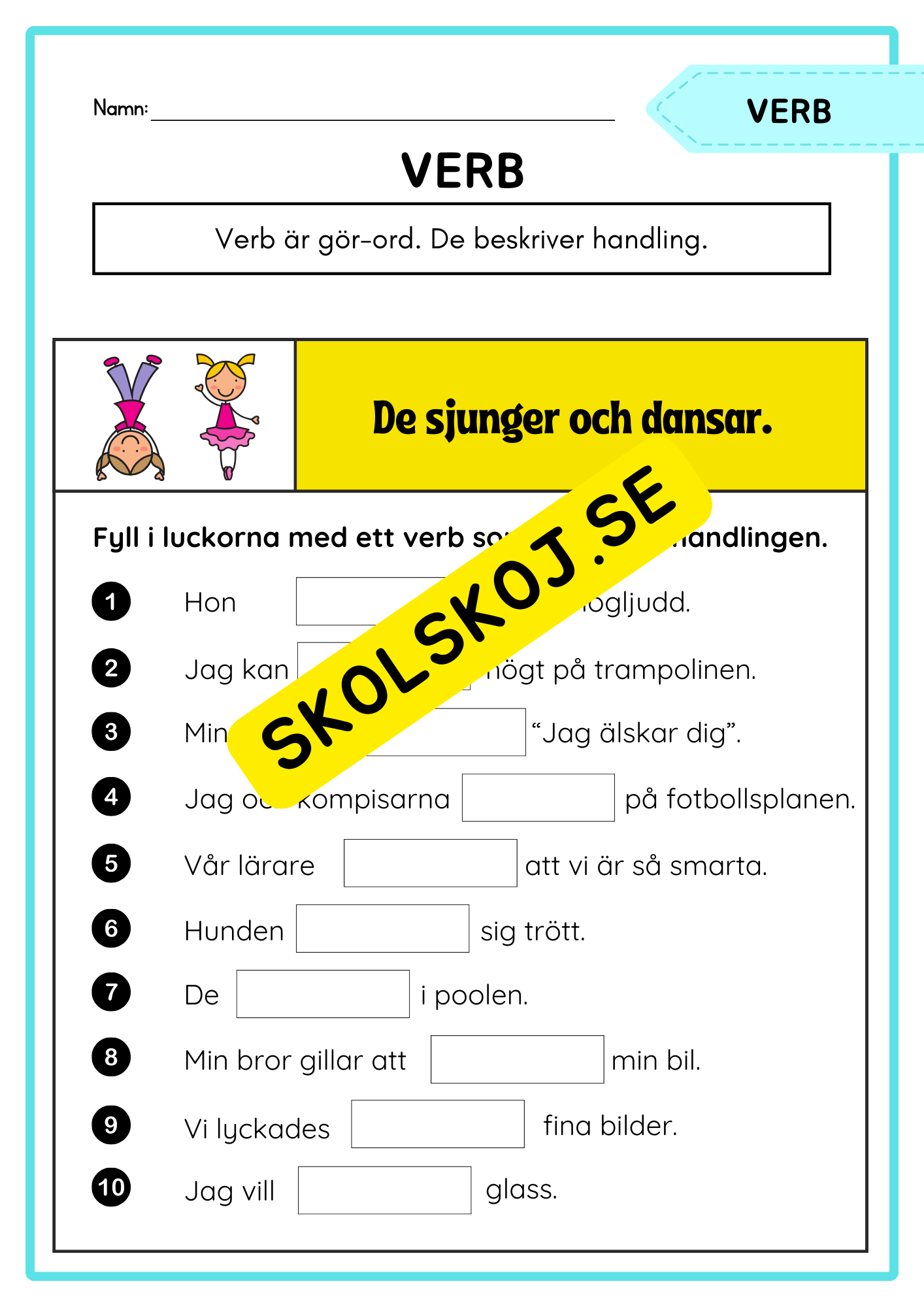 Häfte - Träna på verb