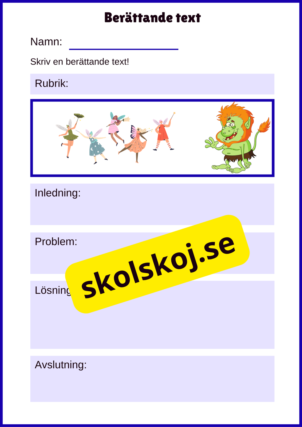 Skriv en berättande text - Häfte