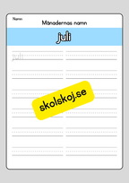 Lär dig skriva månadernas namn