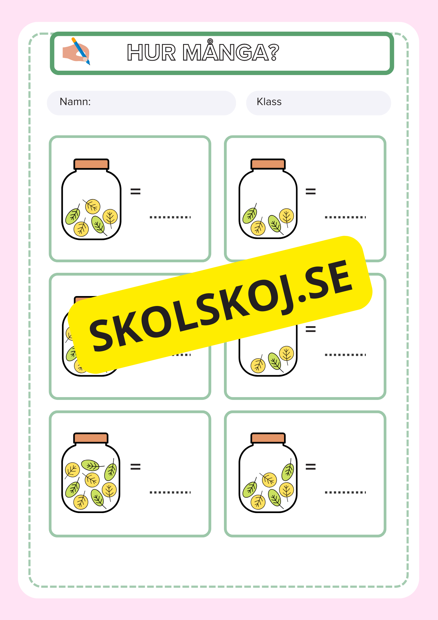 Hur många - Fsk - Årskurs 1