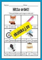 Hitta ordet - Häfte