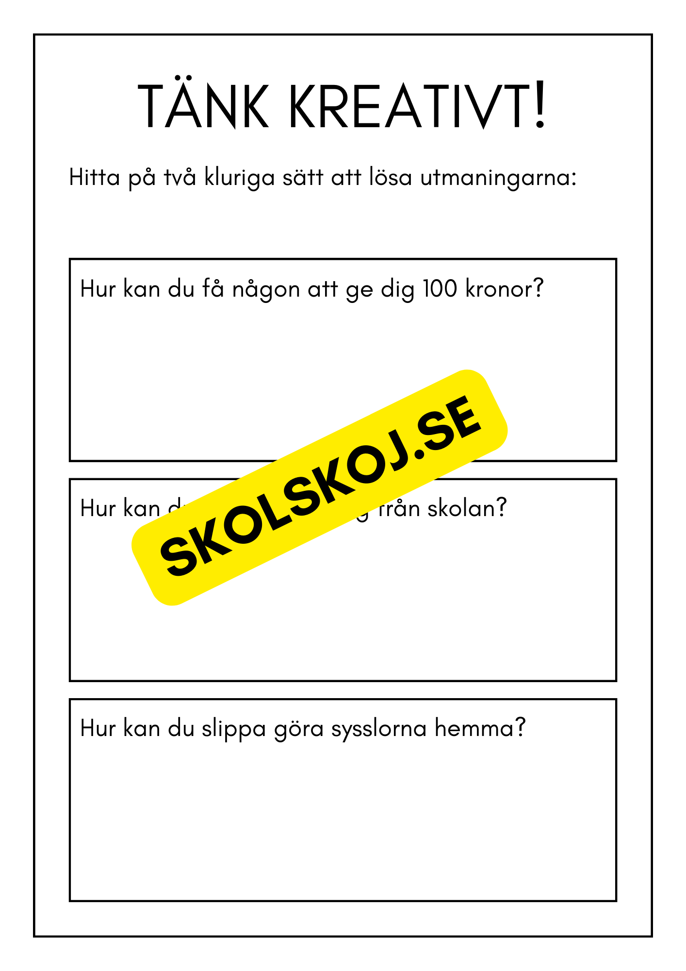 Fröken jag är klar - Blandade uppgifter