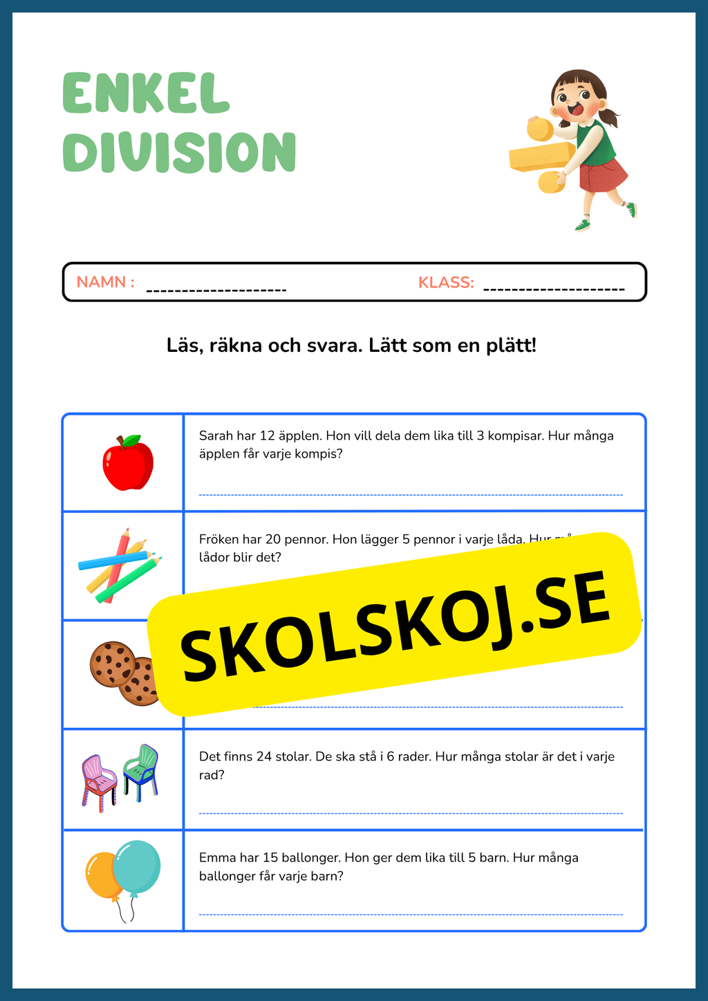 Häfte - Enkel division
