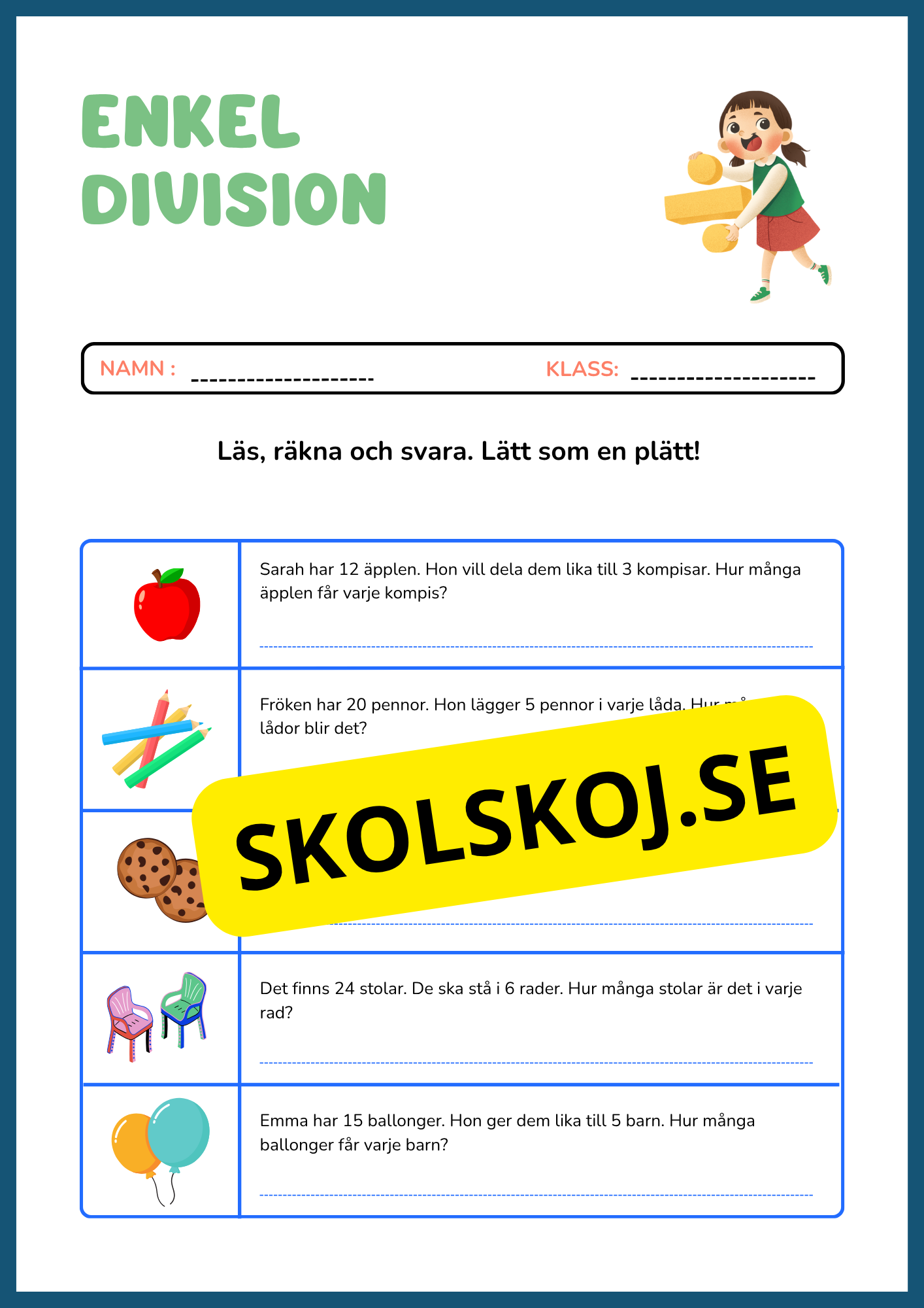 Häfte - Enkel division