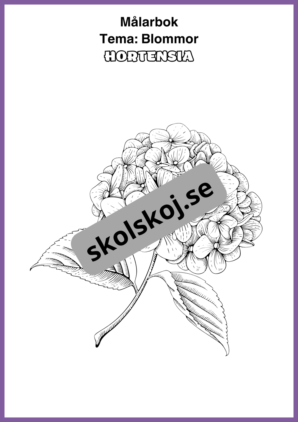 Målarbok - Tema blommor