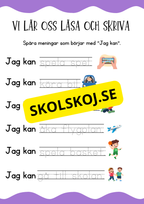Vi lär oss läsa och skriva - Jag kan