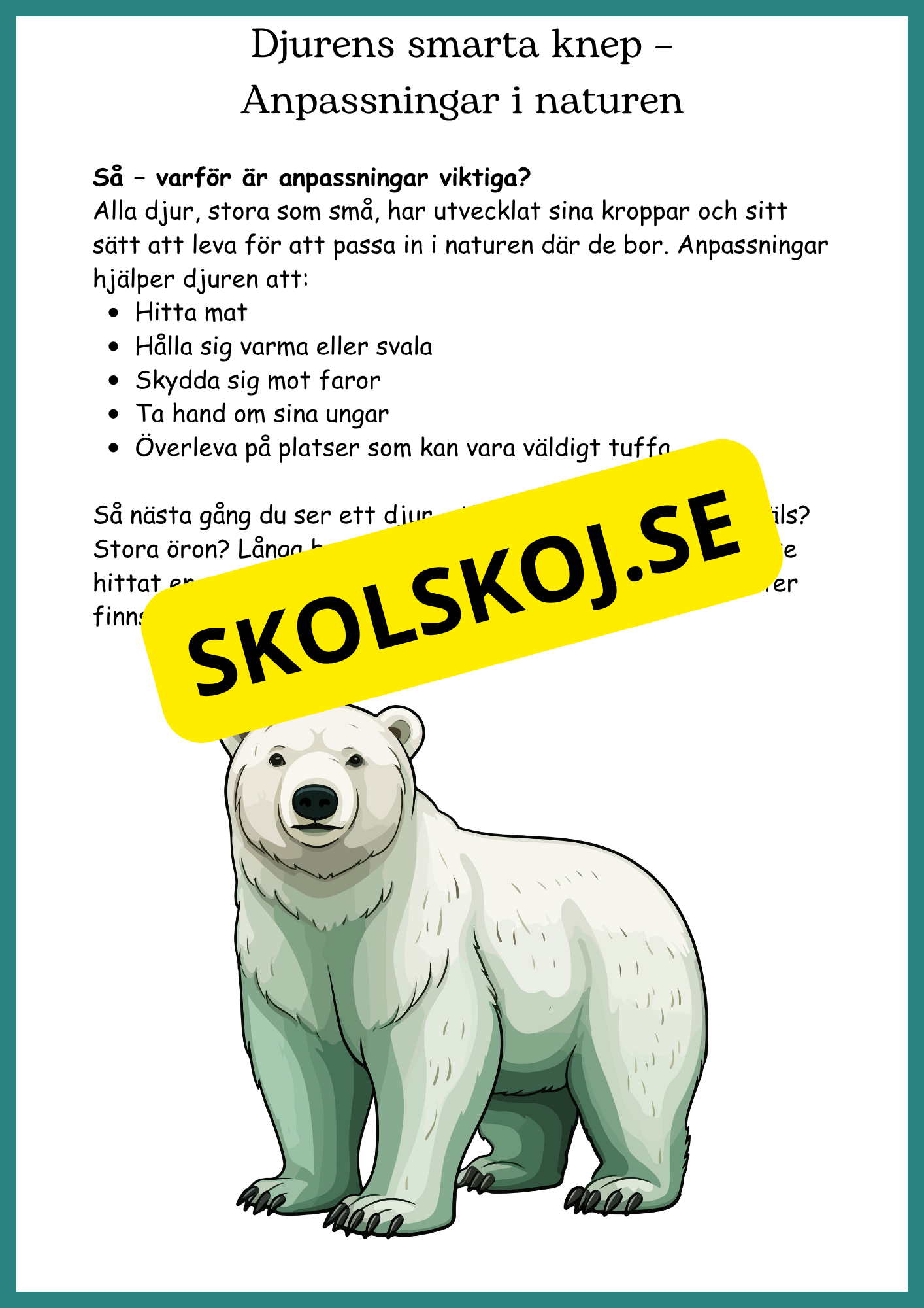Djur och natur - Årskurs 4 - 6
