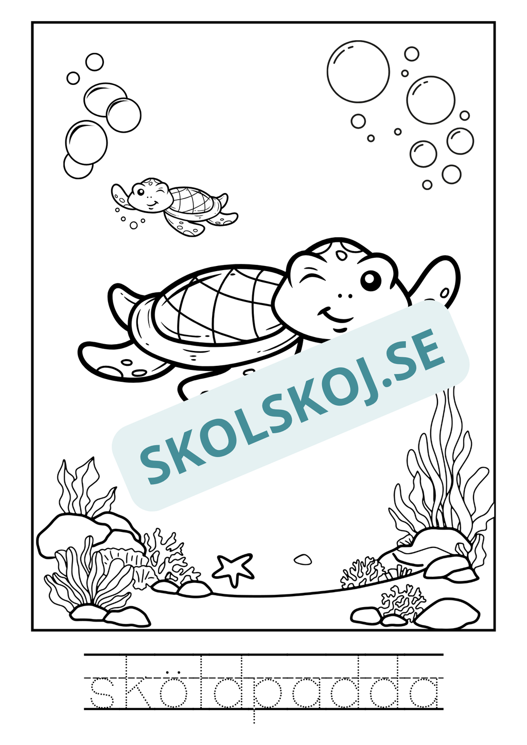 Kompisar i havet - Målarbok