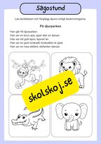 Sagostund - Tema djur - Häfte