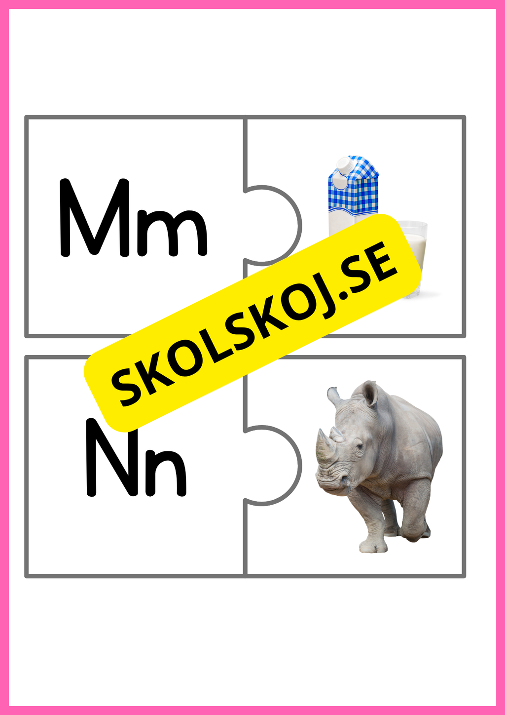 Pusselkort med bokstäver