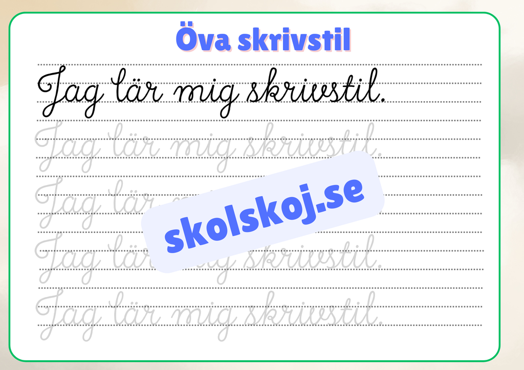 Öva skrivstil - Häfte