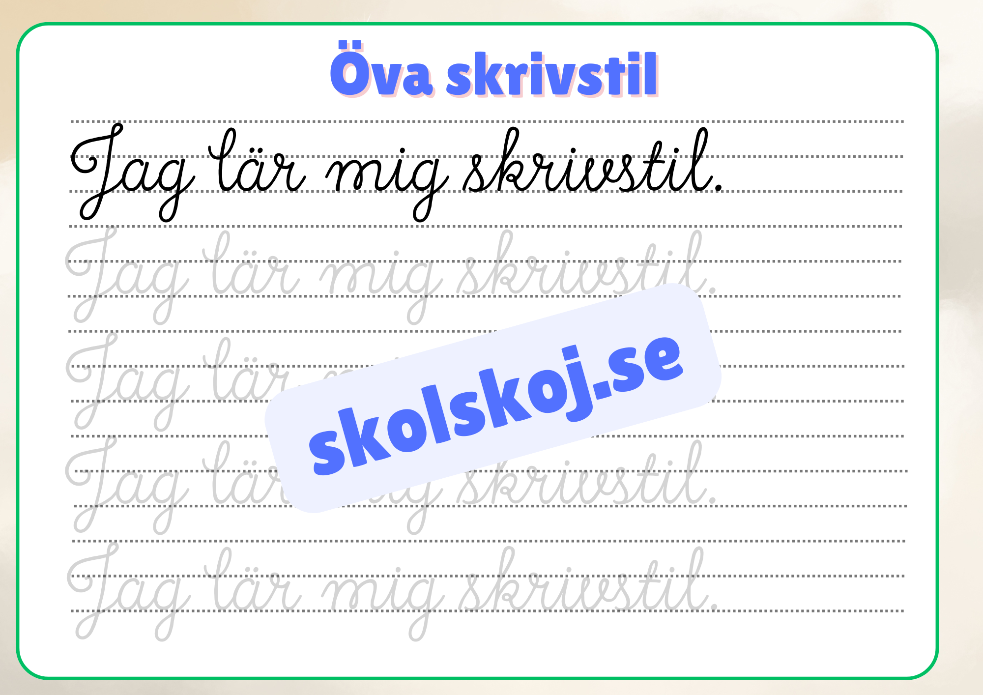 Öva skrivstil - Häfte