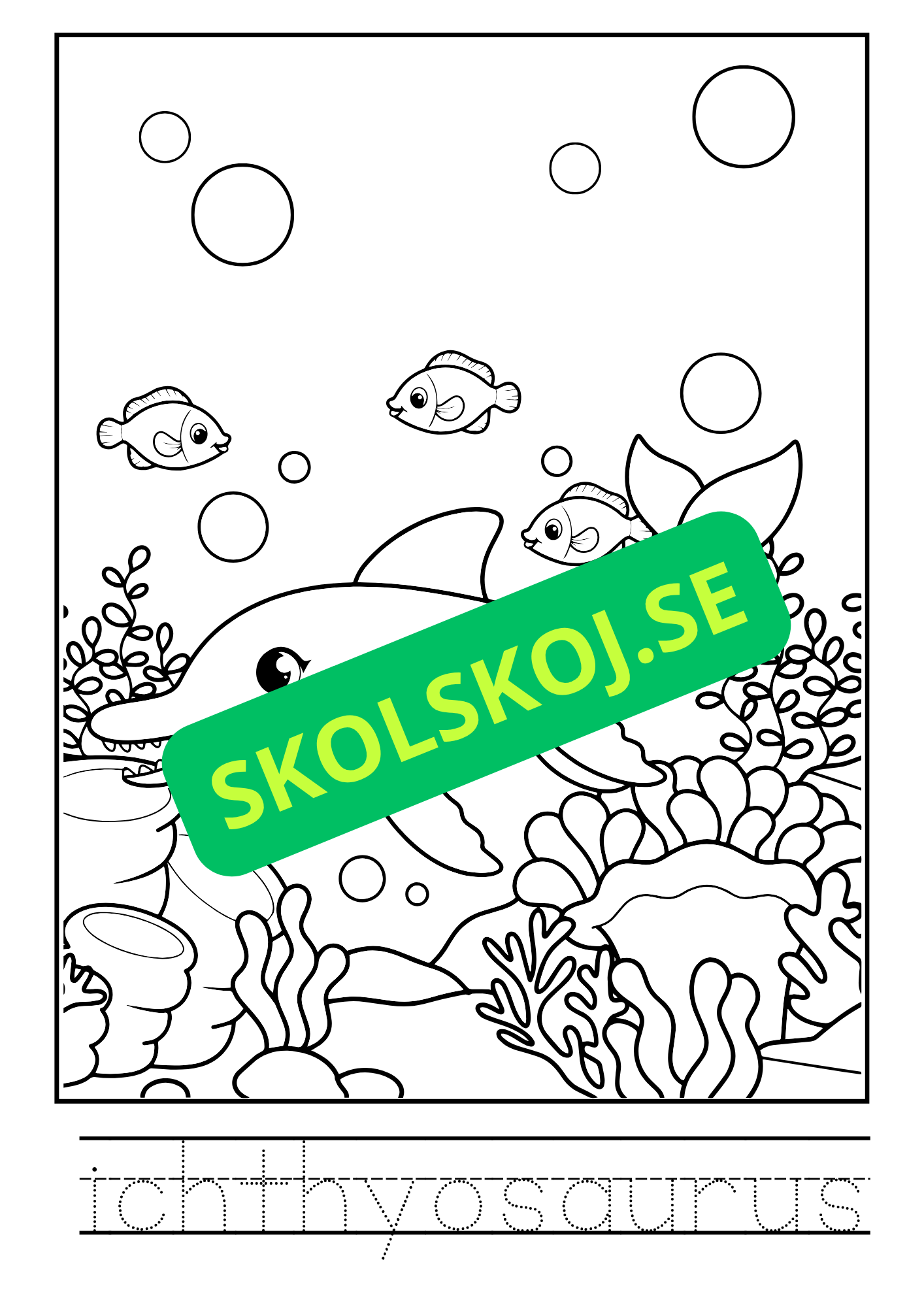 Dinos målarfest - Spåra och färglägg