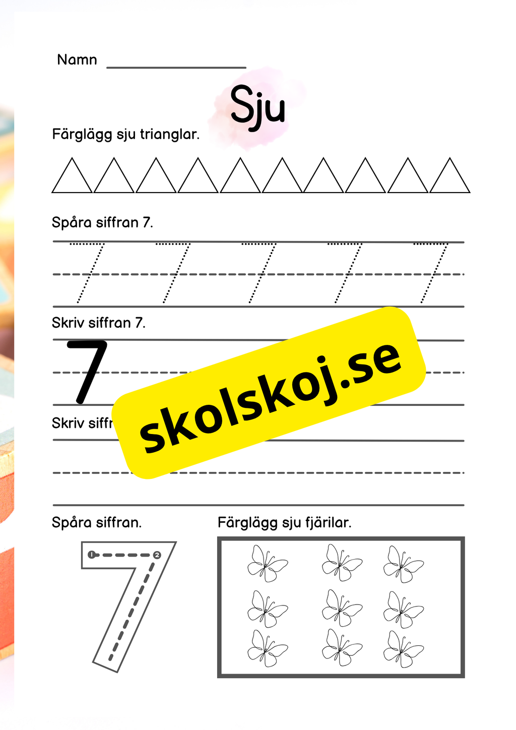 Vi lär oss siffror 1 - 10 - Häfte