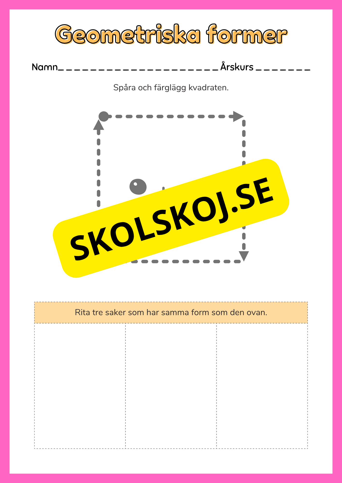 Geometriska former - Förskoleklass - Årskurs 2