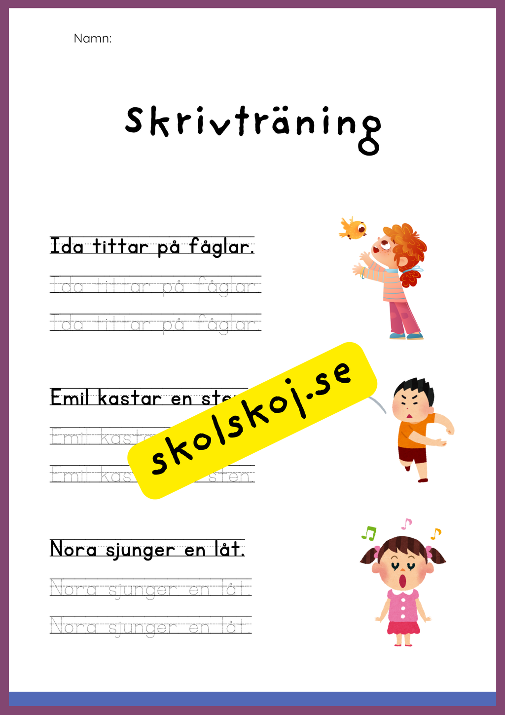 Skrivträning - Häfte